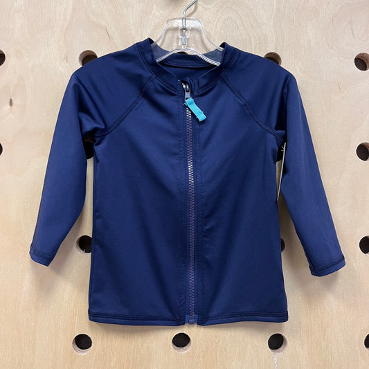 Navy Zip Up Swim Tee