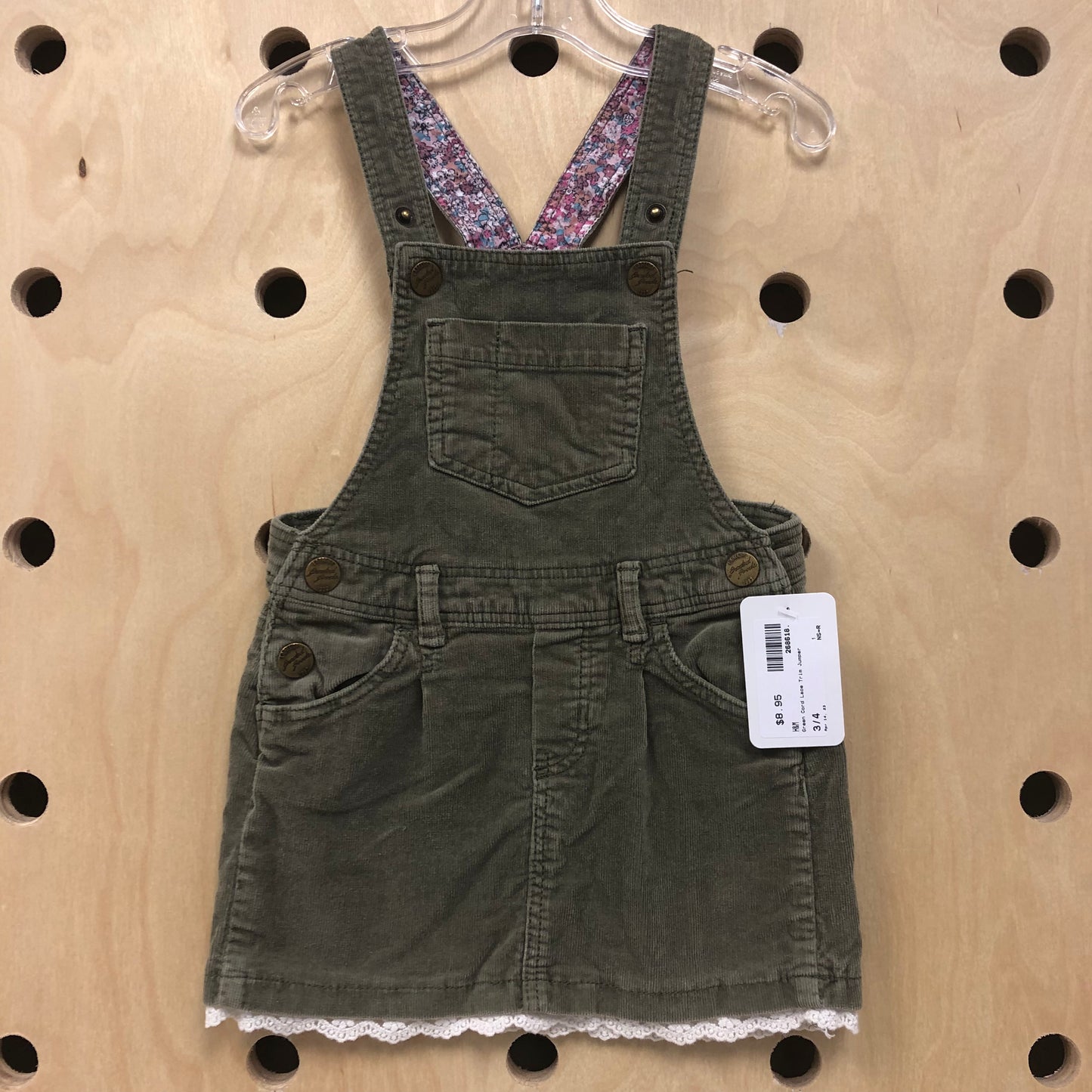 Green Cord Lace Trim Jumper