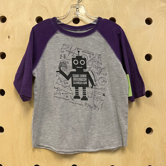 Purple & Grey Robot Raglan