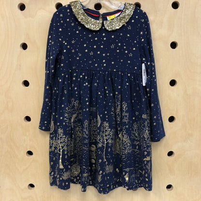 Blue + Gold Nocturnal Dress