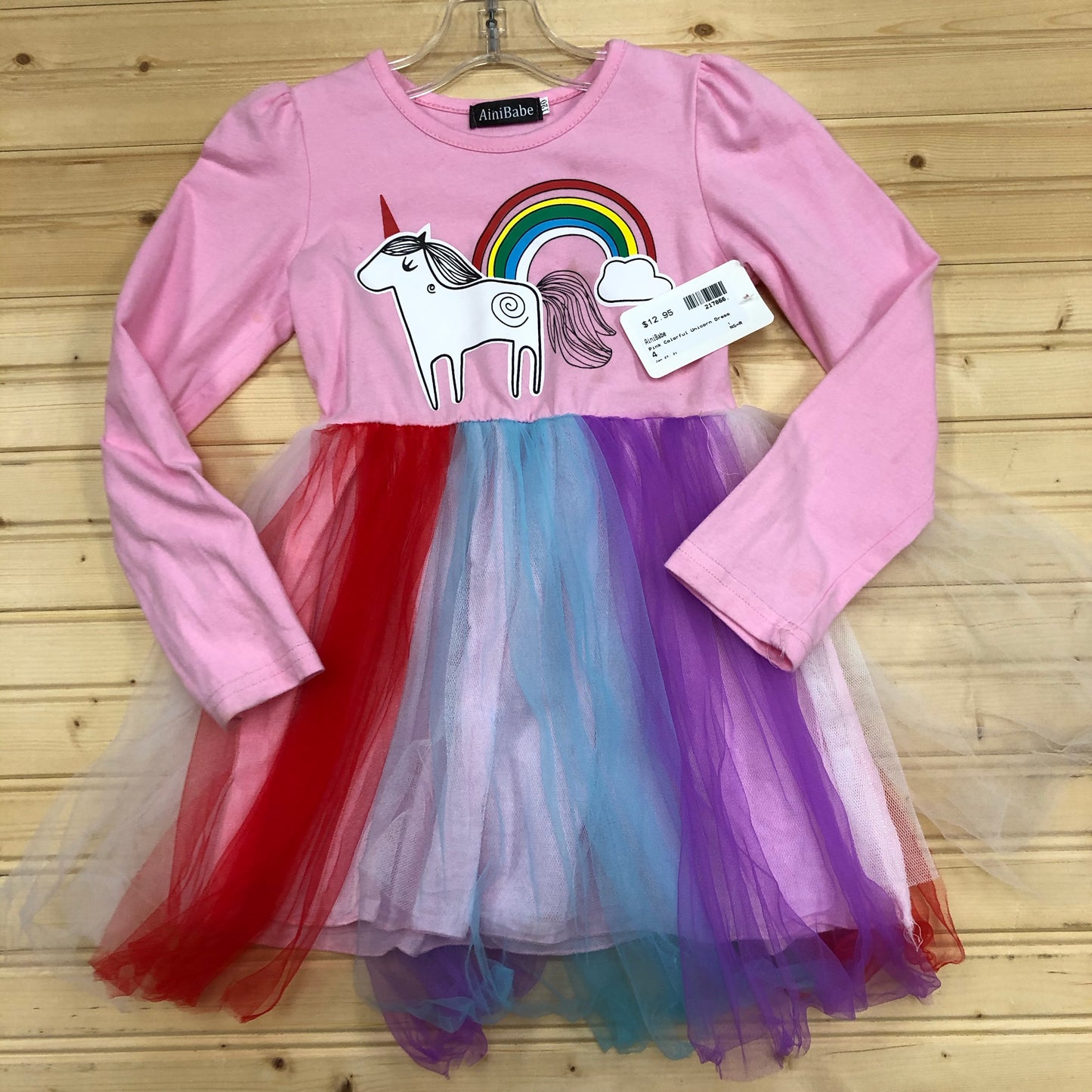 Pink Colorful Unicorn Tulle Dress