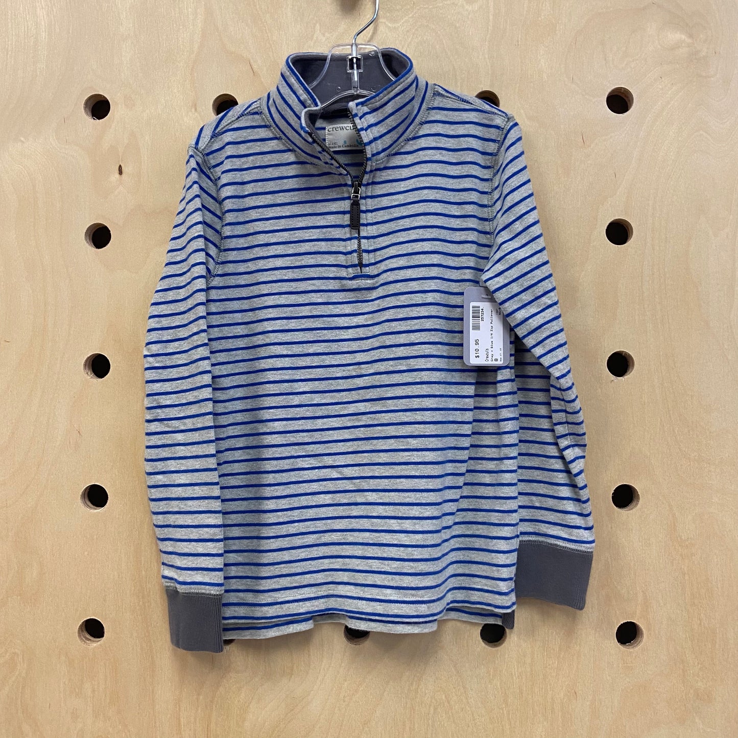 Grey + Blue 1/4 Zip Pullover
