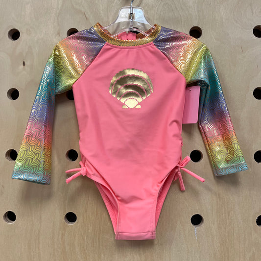 Pink & Gold Shell Swimsuit