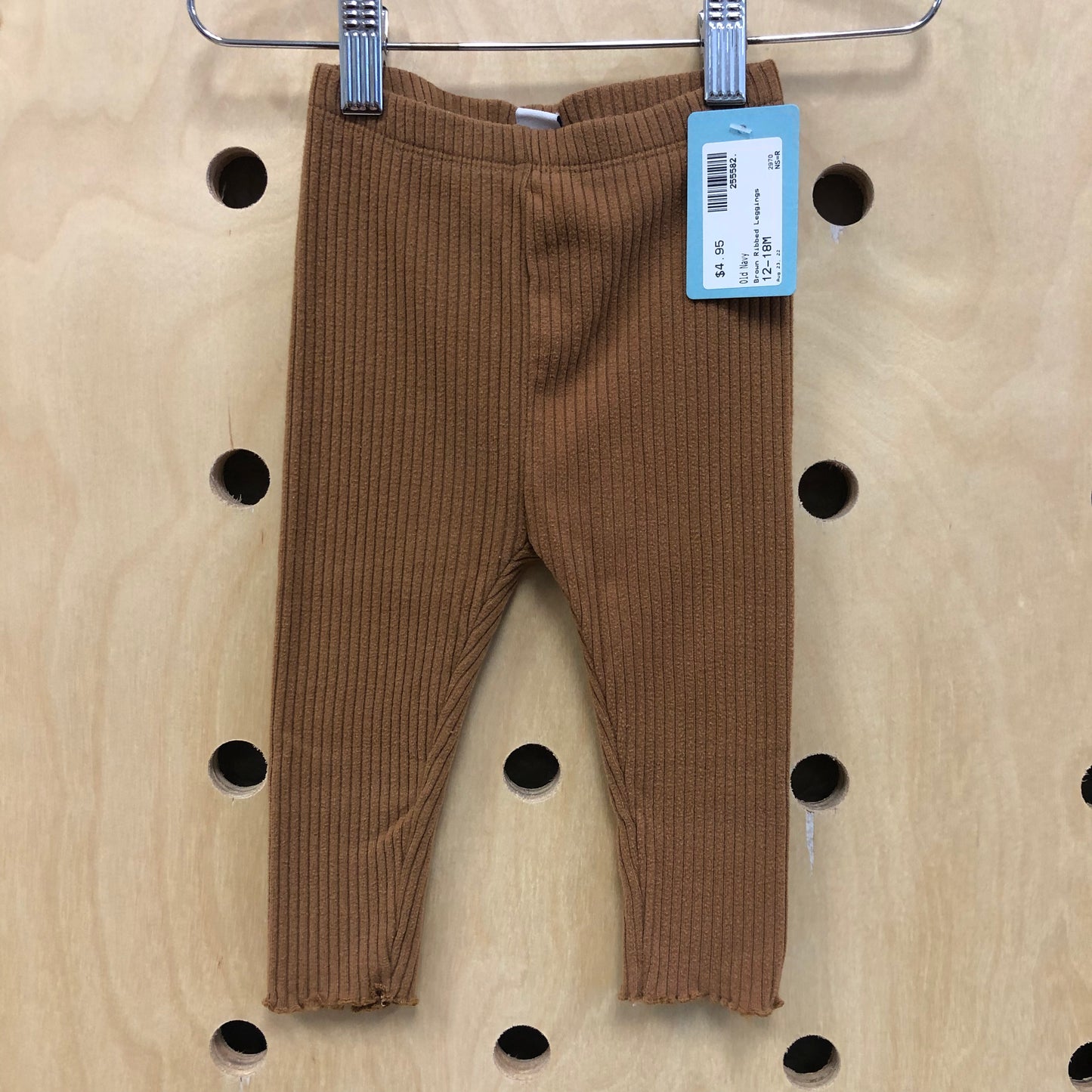 Brown Ribbed Leggings