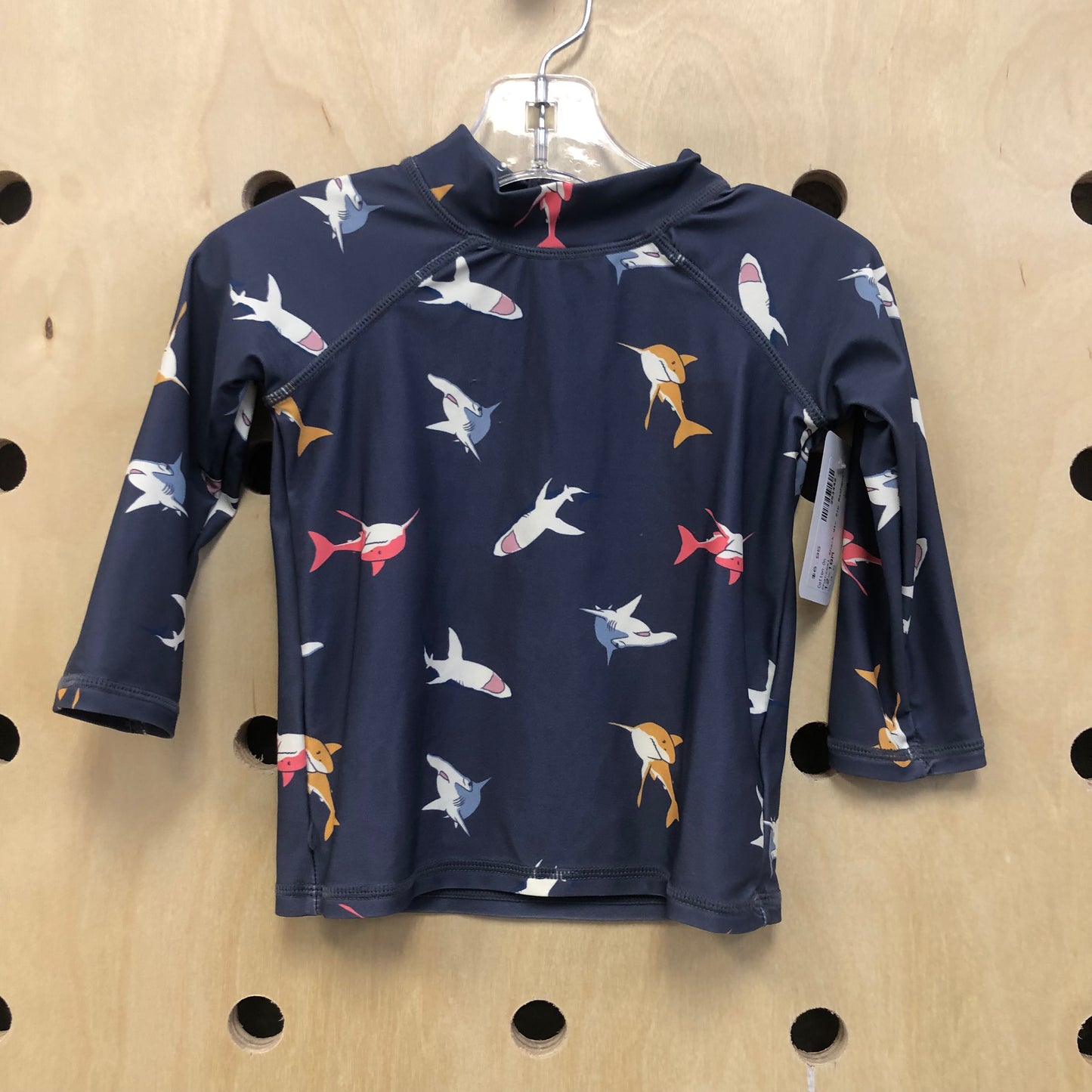 Charcoal Shark Qtr Zip Rashguard