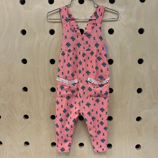 Coral Floral Romper