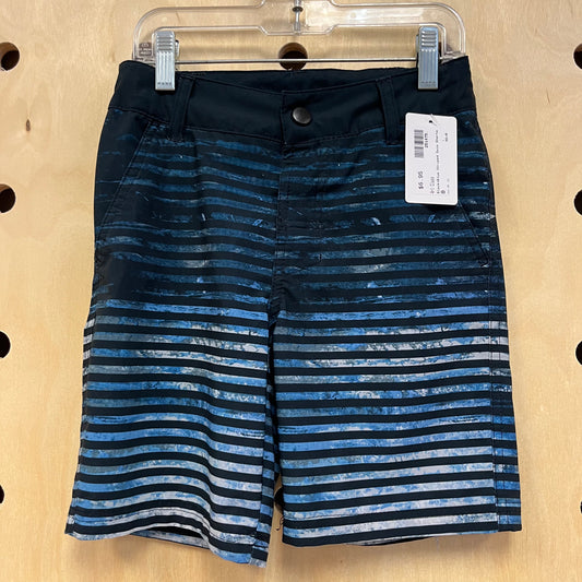 Black+Blue Striped Swim Shorts