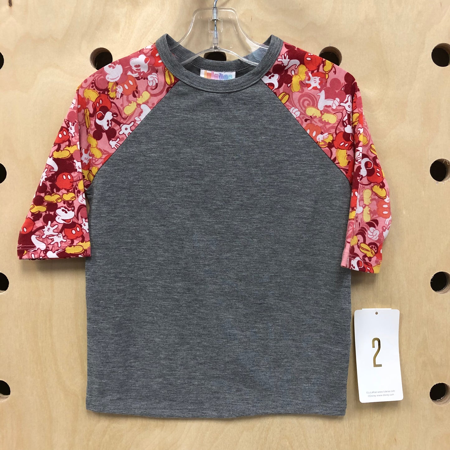 Grey + Pink Mickey Raglan NEW!