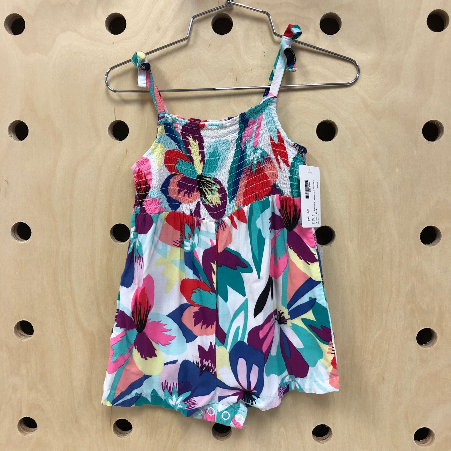 Colorful Floral Smocked Romper