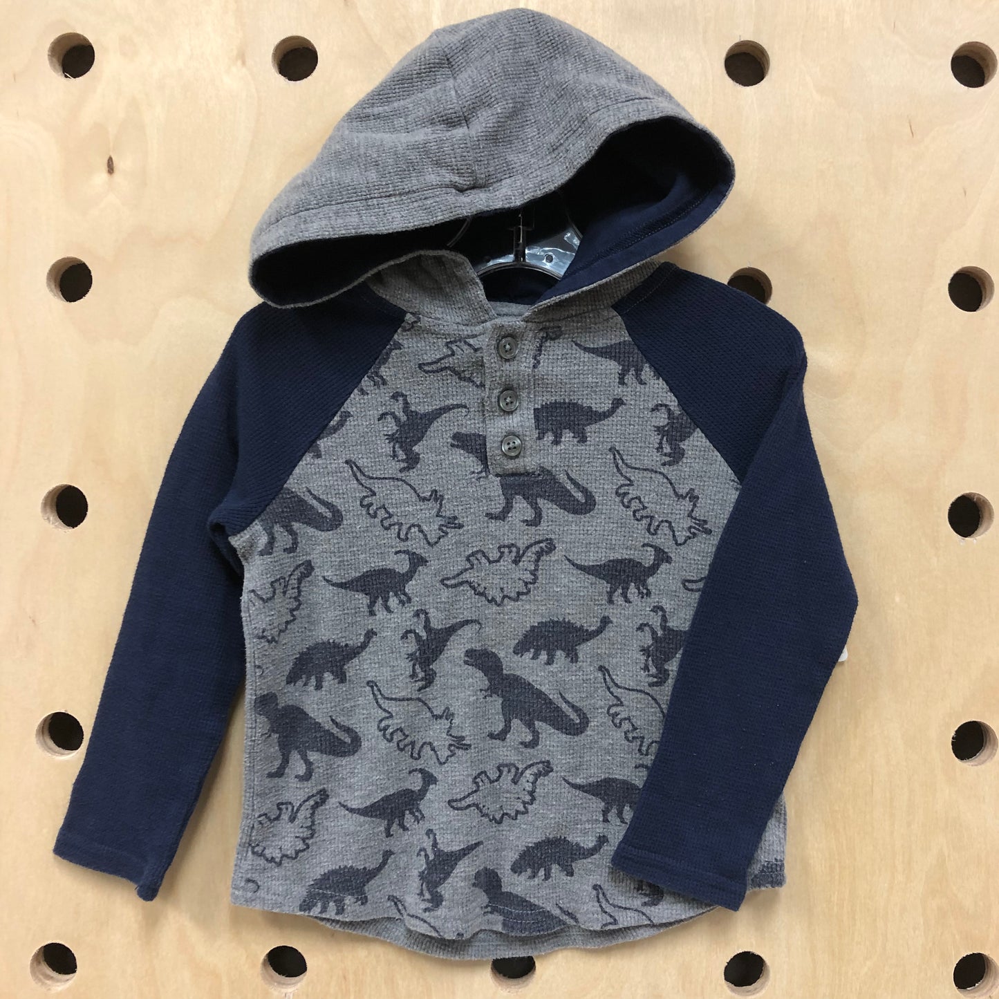 Navy + Grey Waffle Hoodie Tee