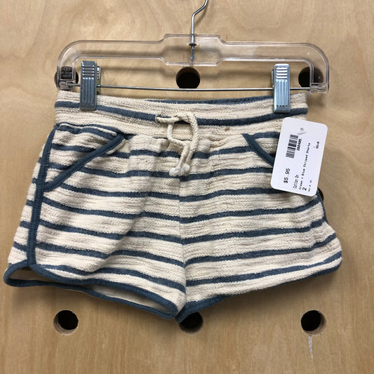 Cream + Blue Striped Shorts