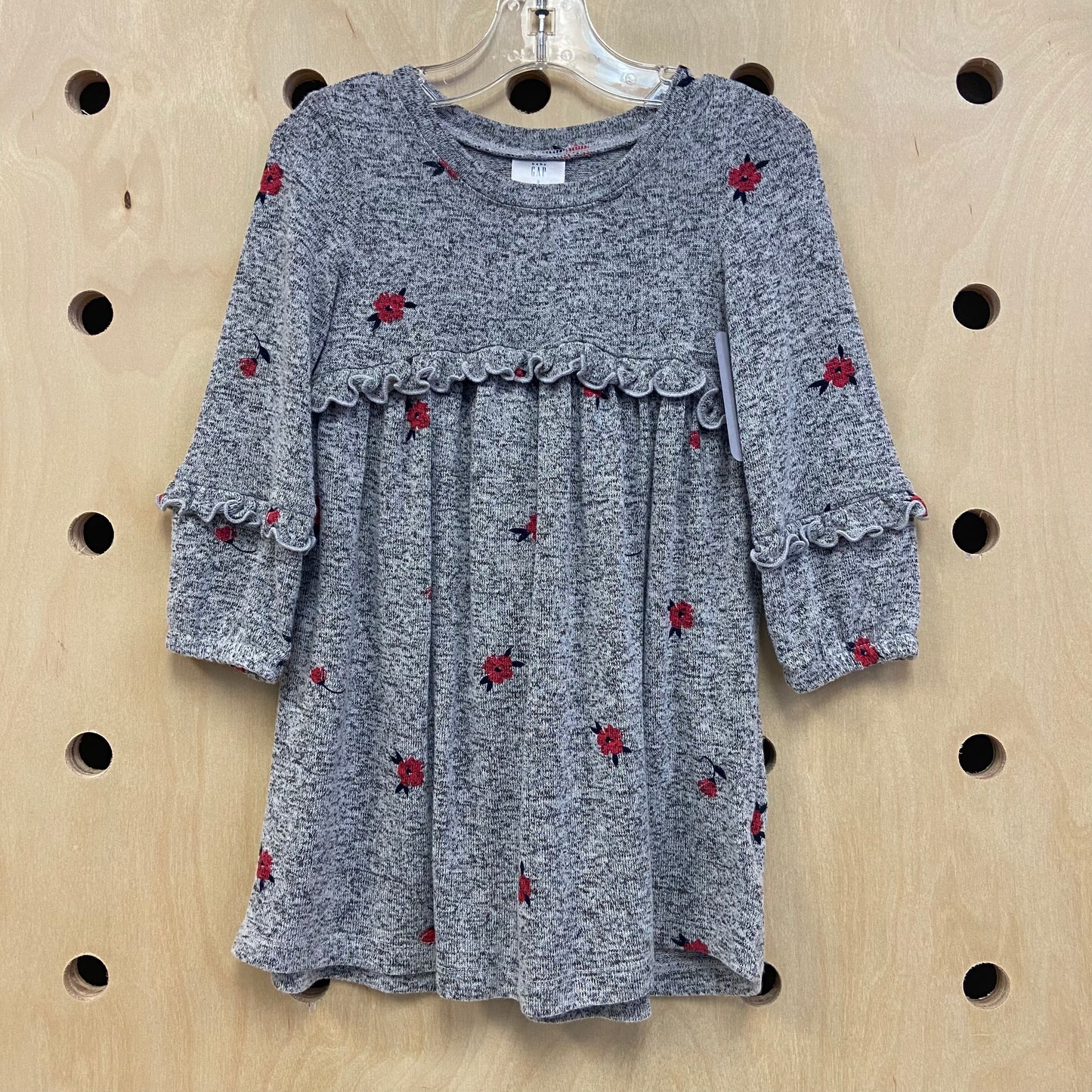 Grey Heathered Floral Dress