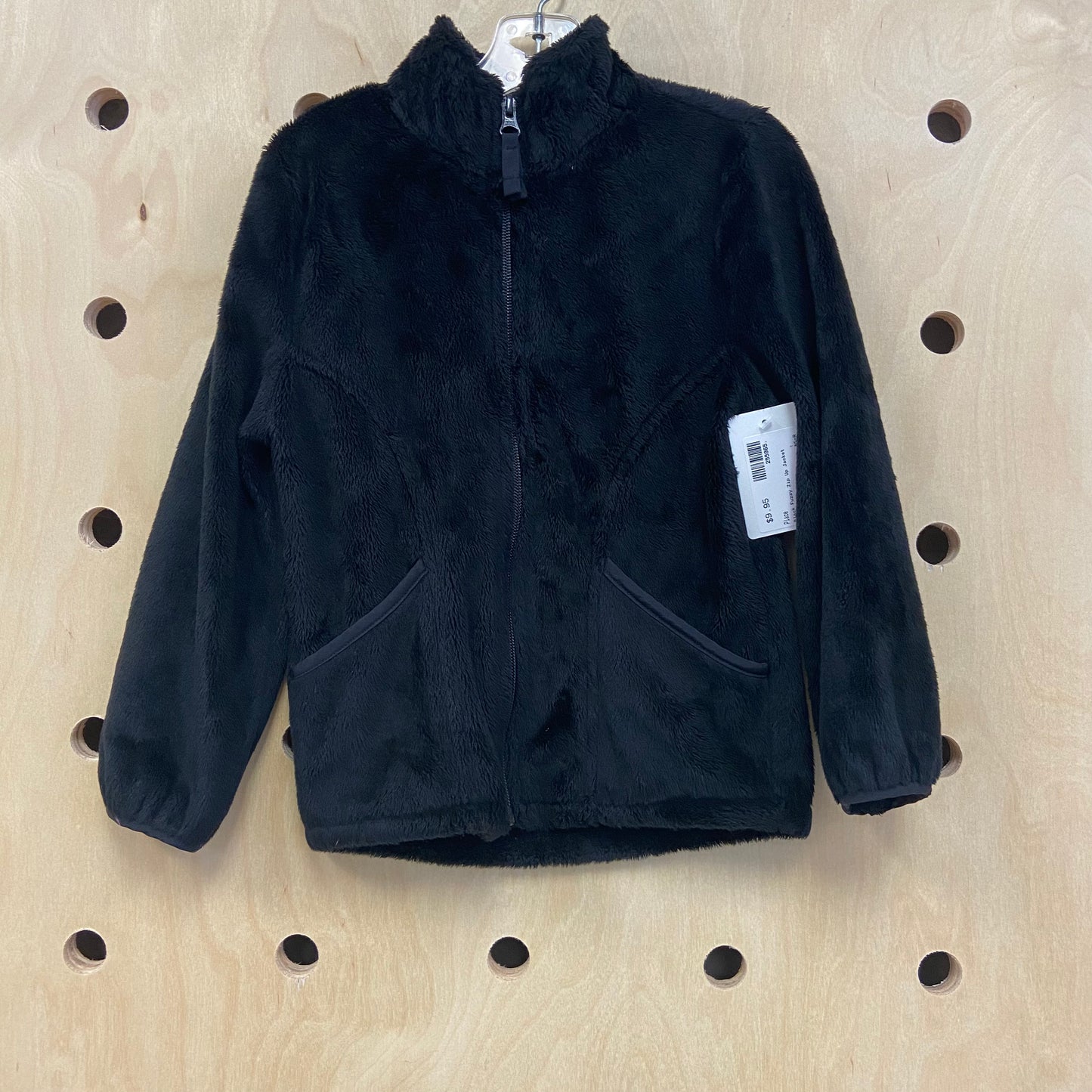 Black Fuzzy Zip Up Jacket