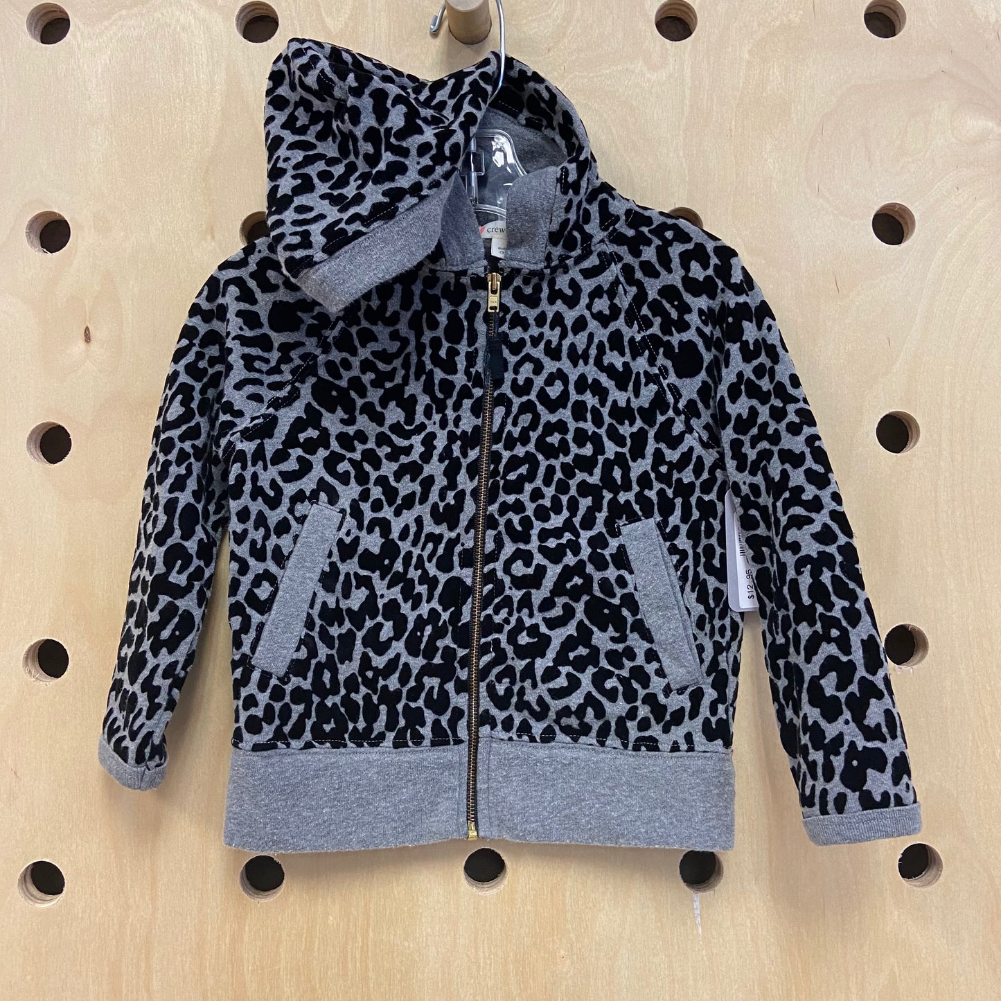 Grey Leopard Zip Hoodie