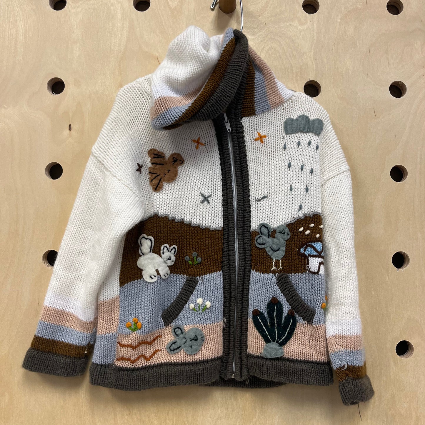 White Peruvian Zip Hoodie