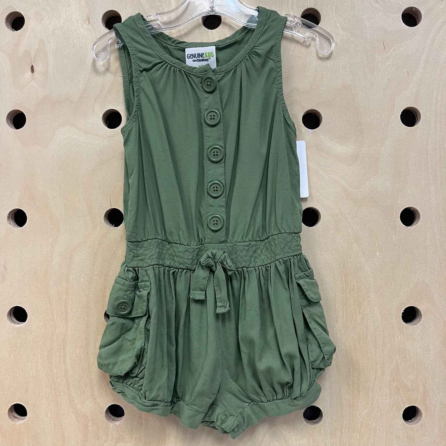 Olive Soft Button Up Romper