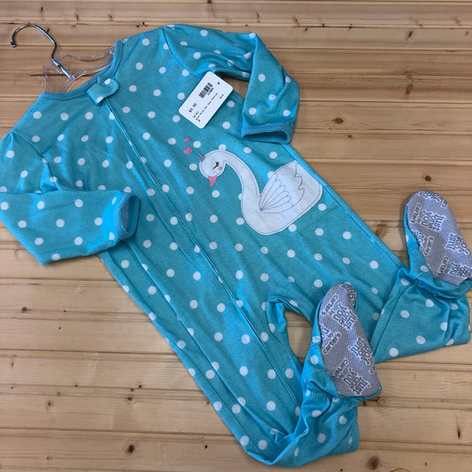 Blue Polka Dot Swan Footies