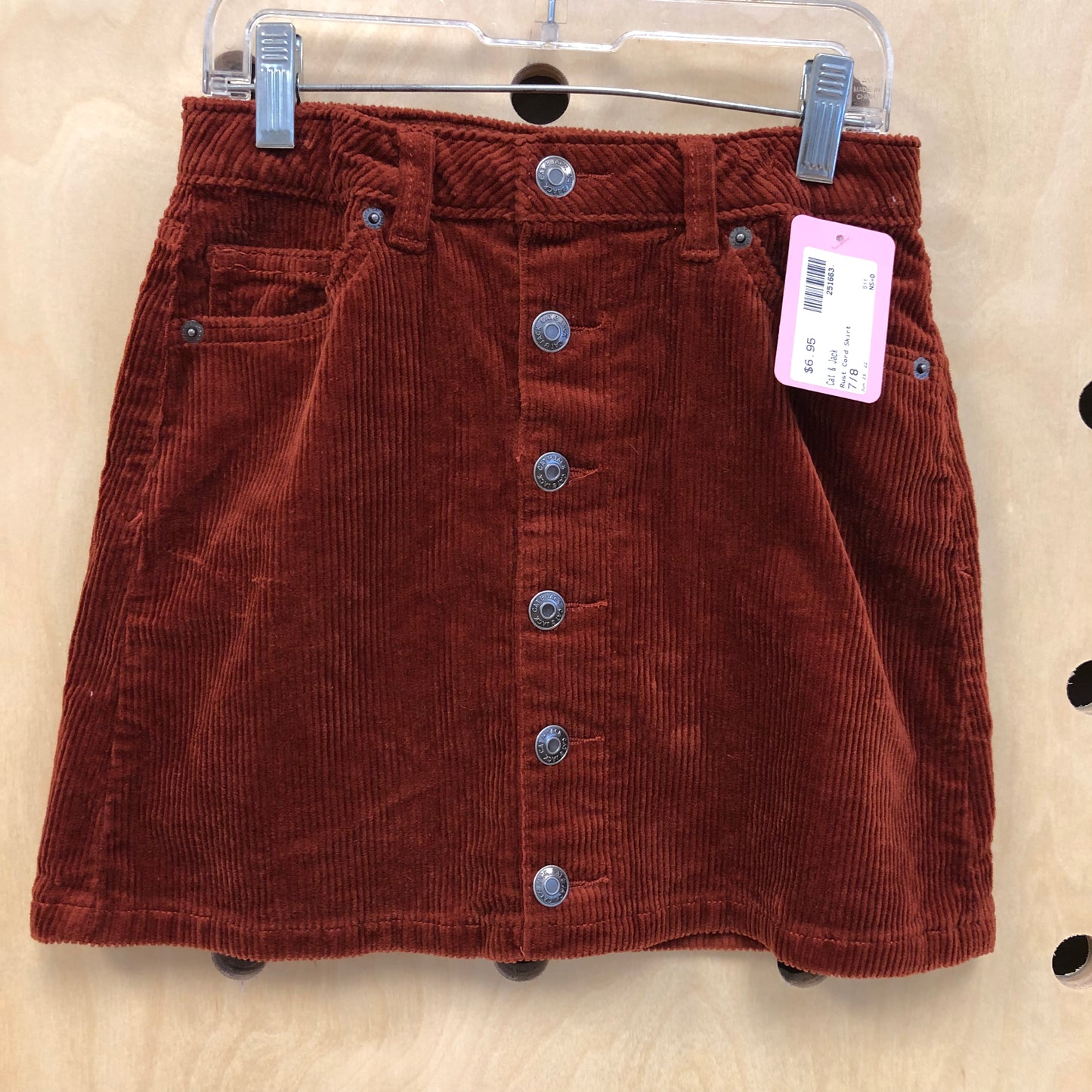 Rust Cord Skirt