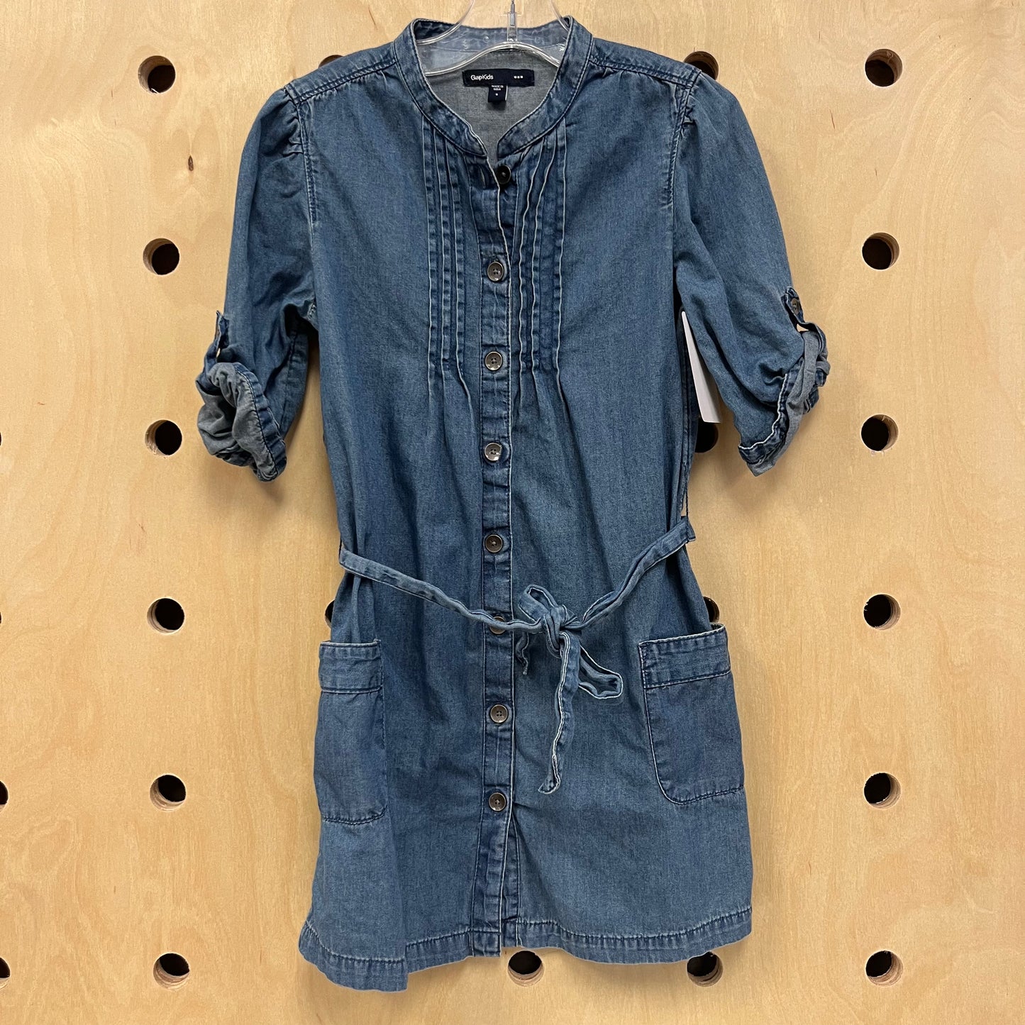 Soft Denim Button Up LS Dress