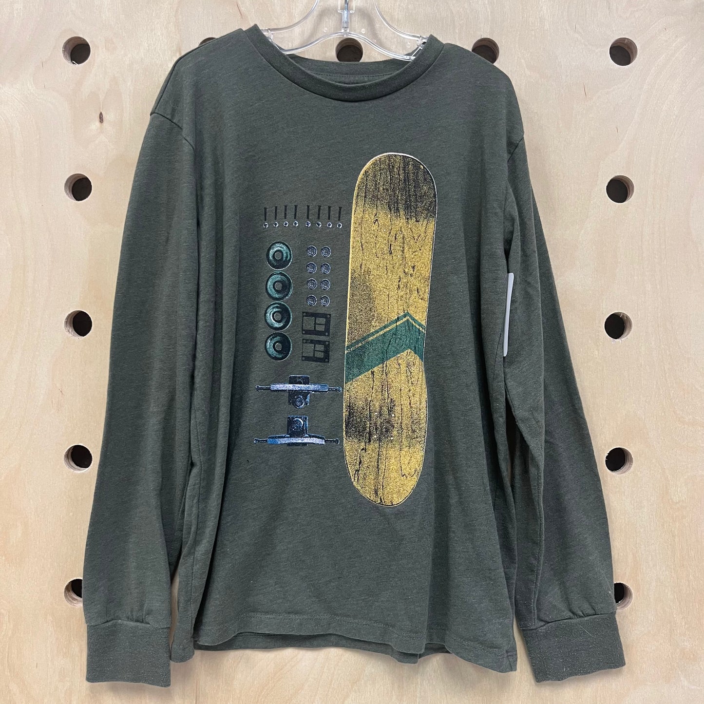 Green Skateboard LS Tee