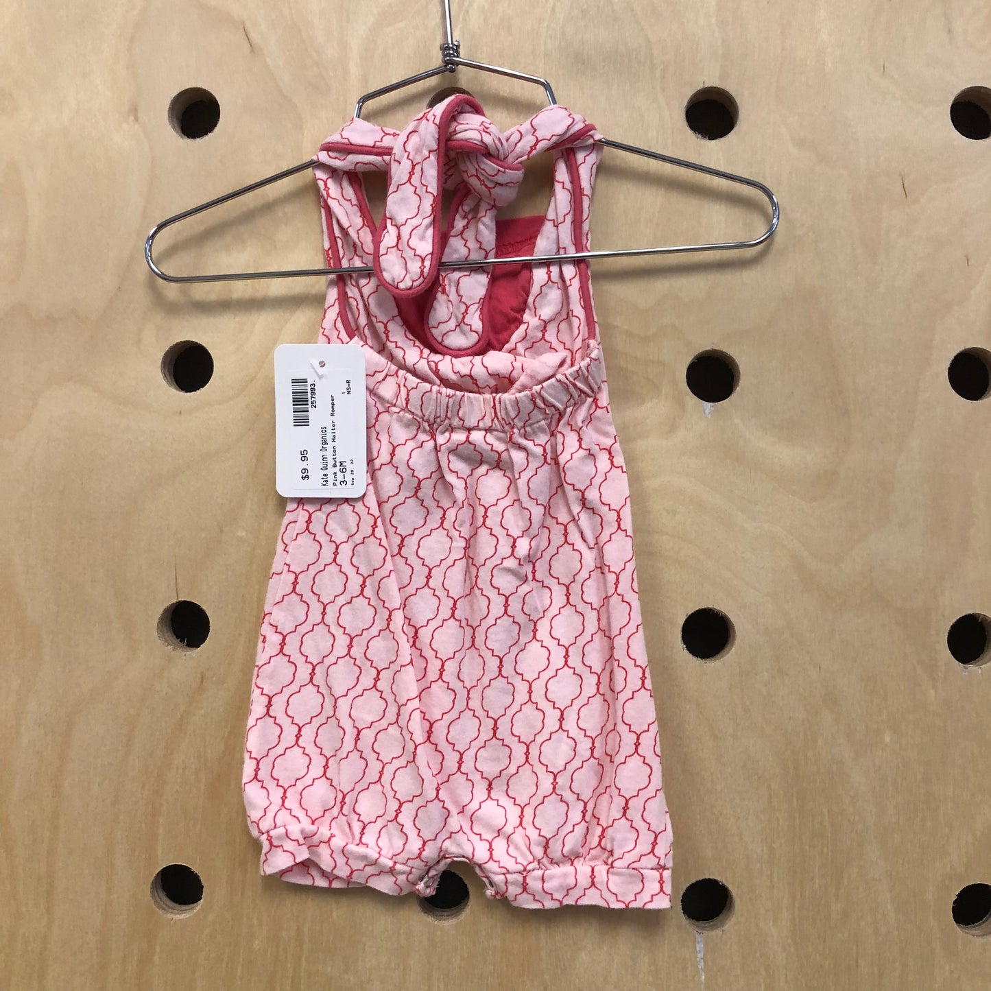 Pink Button Halter Romper
