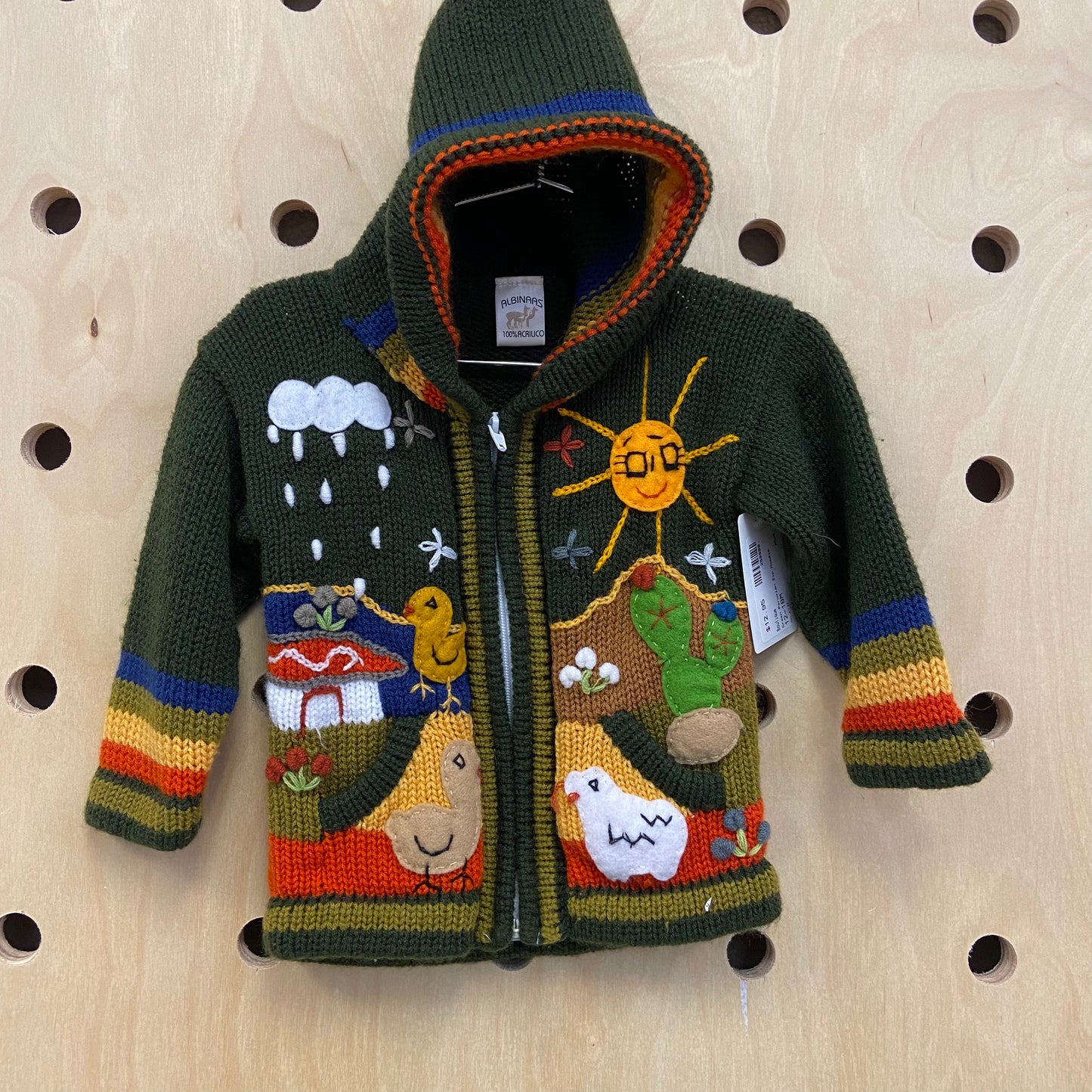 Green Peruvian Zip Hoodie