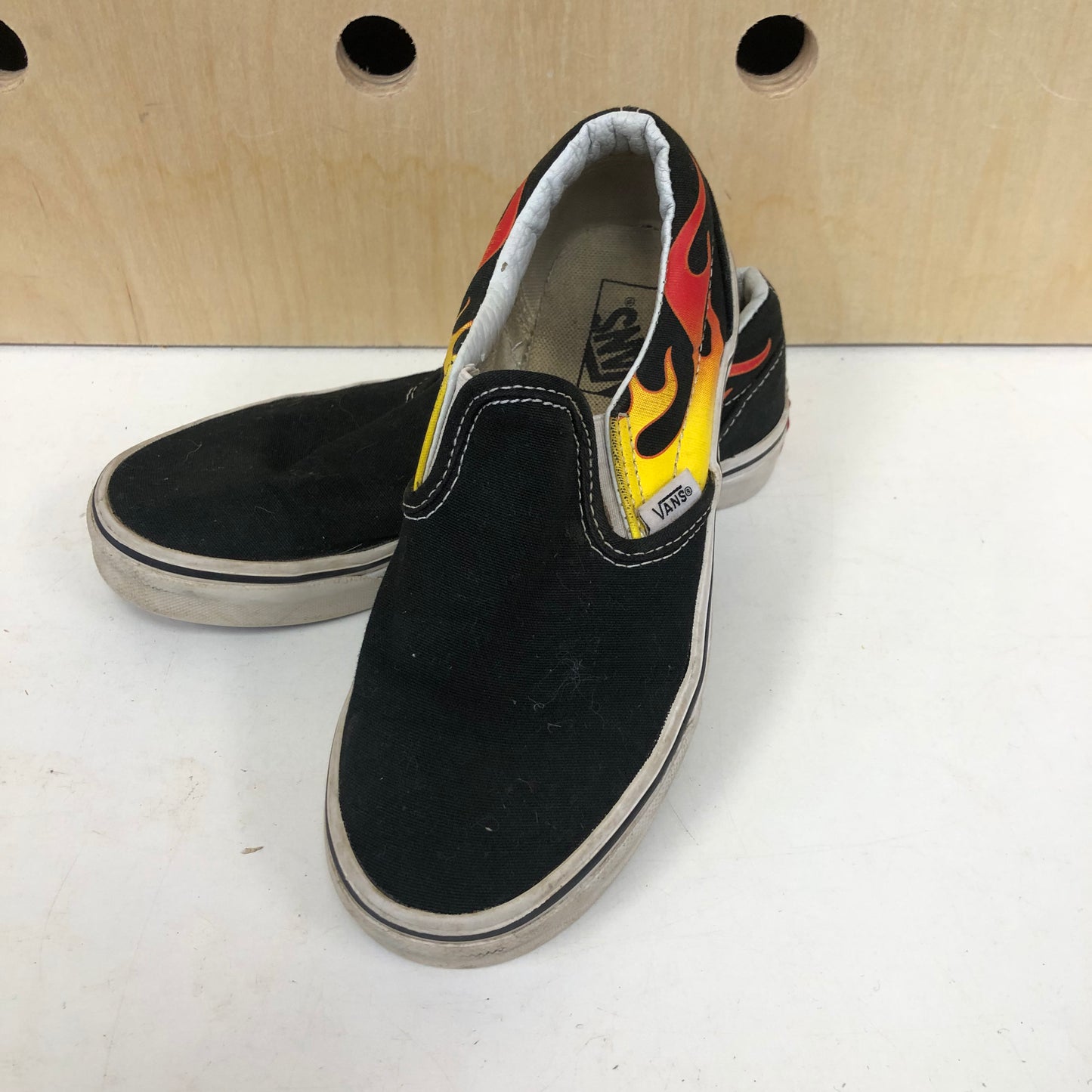 Black Flames Slip Ons