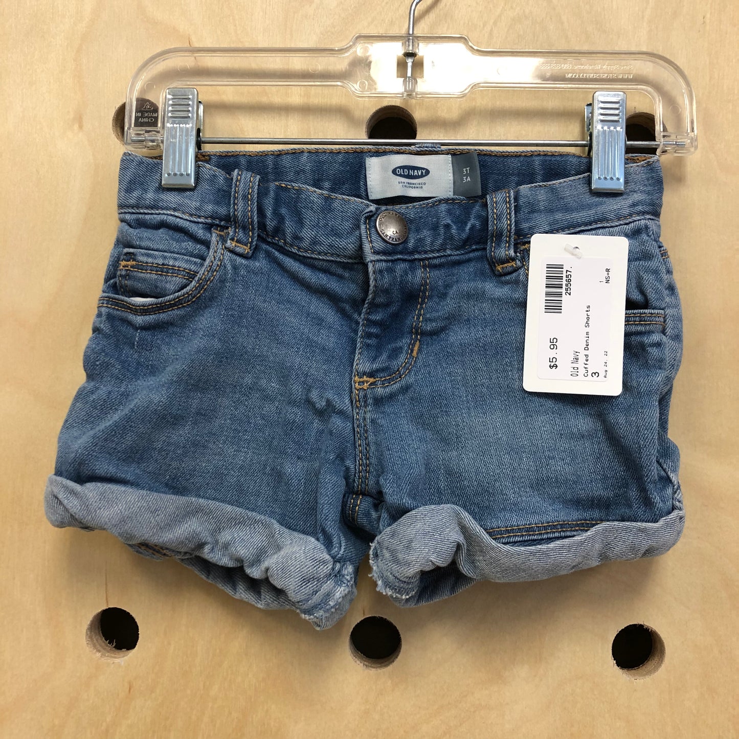 Cuffed Denim Shorts