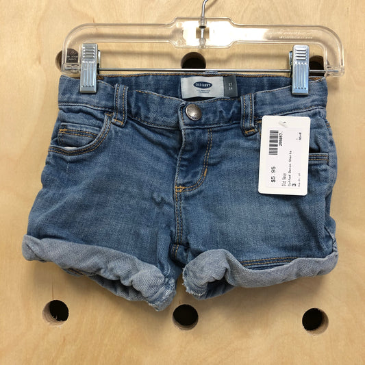 Cuffed Denim Shorts