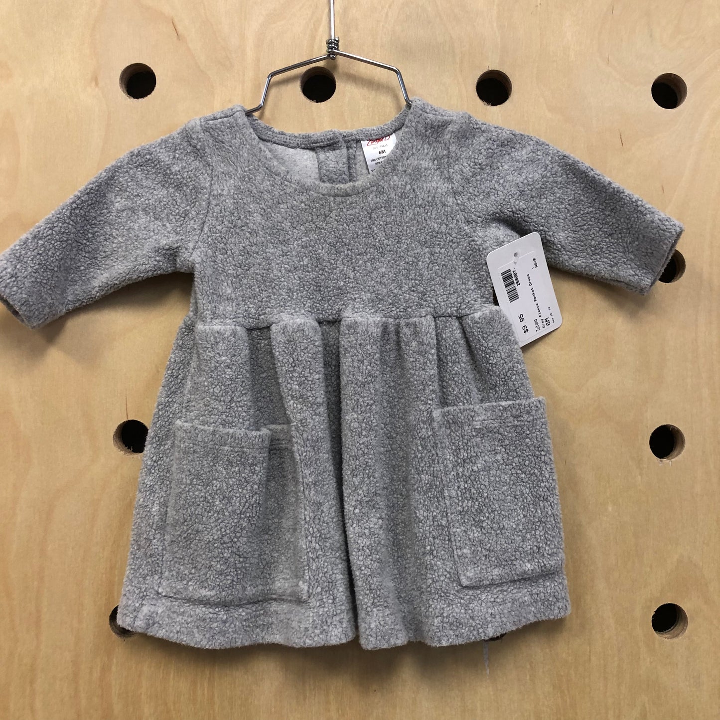 Grey Fleece Pocket Dress