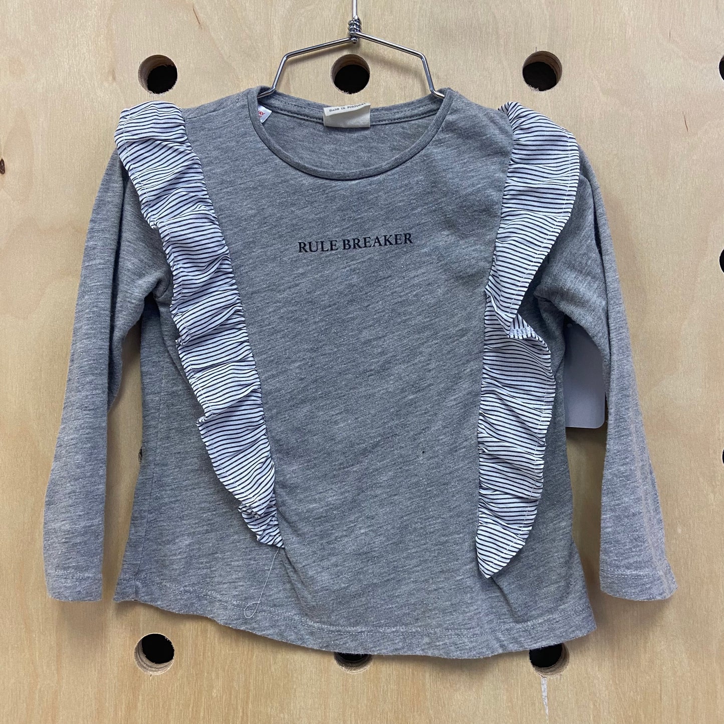 Grey Rule Breaker Ruffle Top
