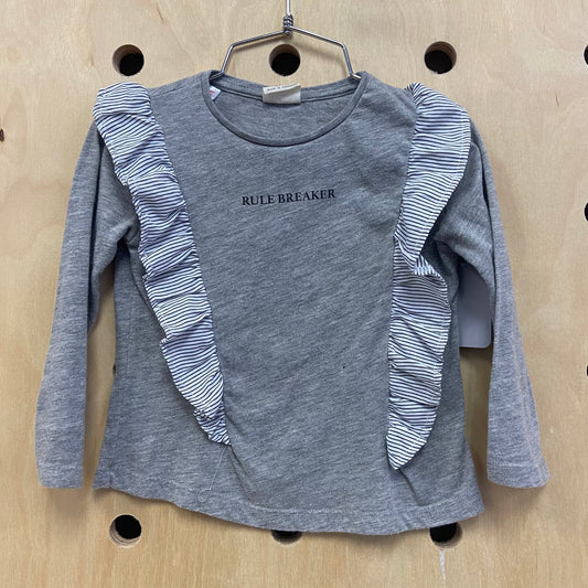Grey Rule Breaker Ruffle Top