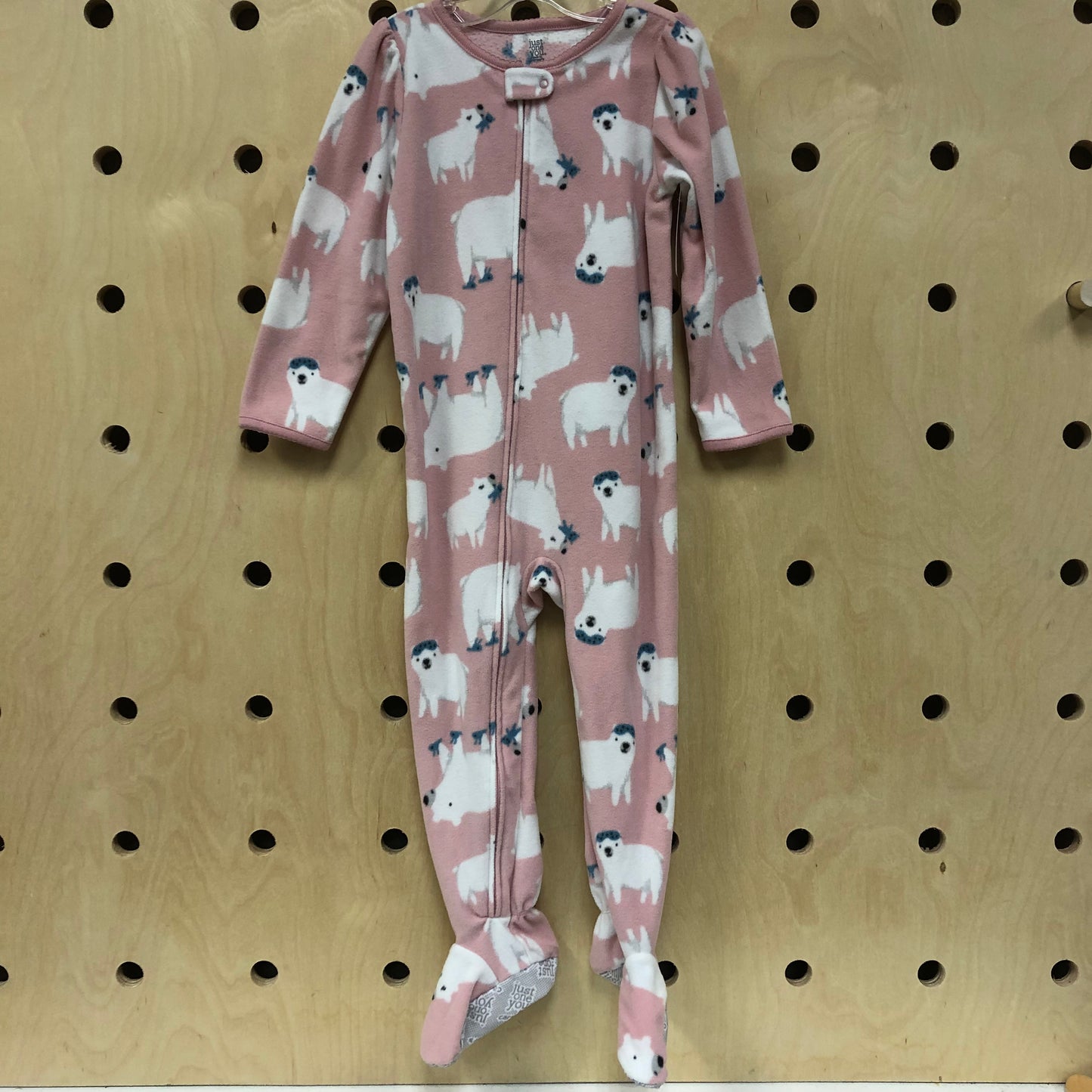 Pink Polar Bears Fleece Footie
