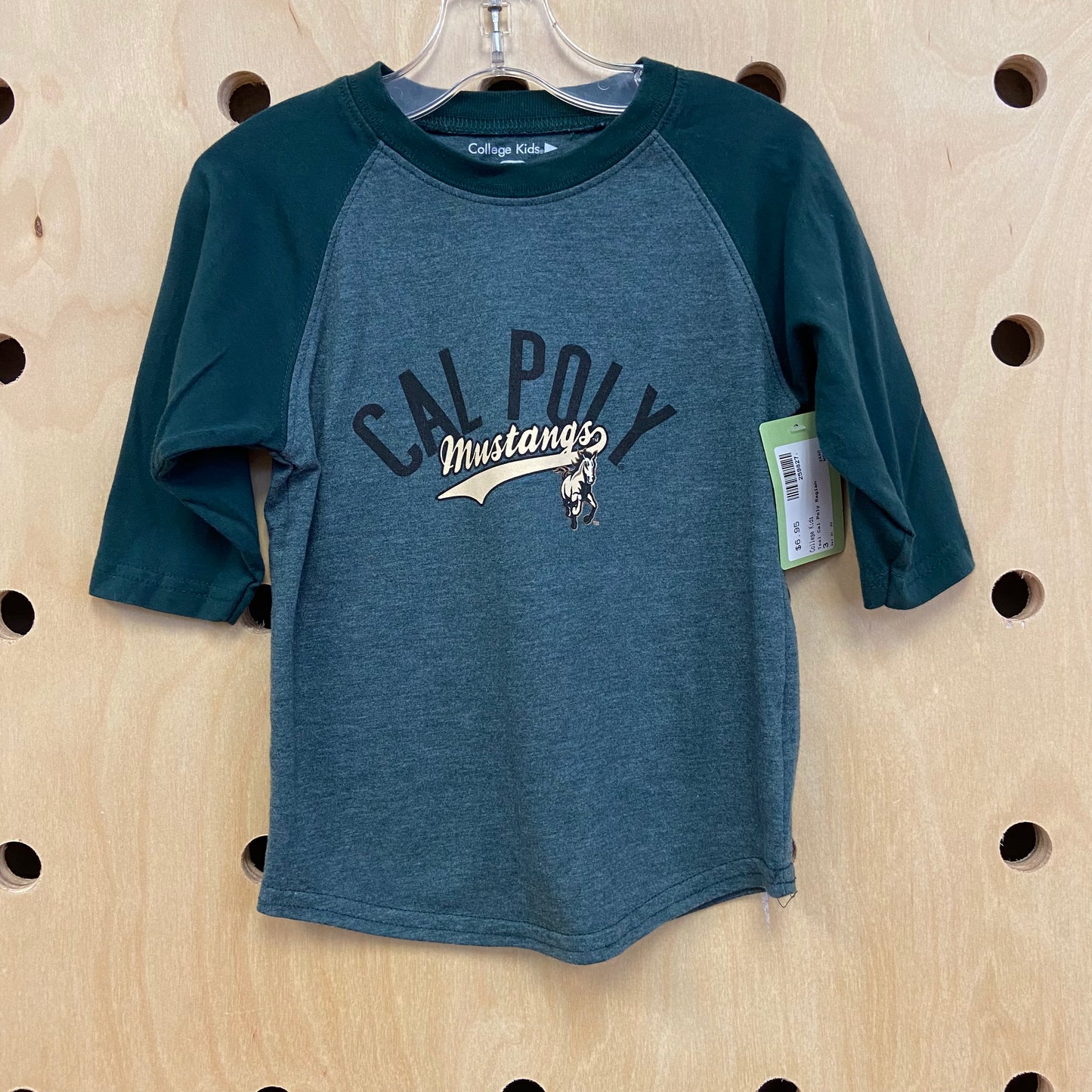 Teal Cal Poly Raglan