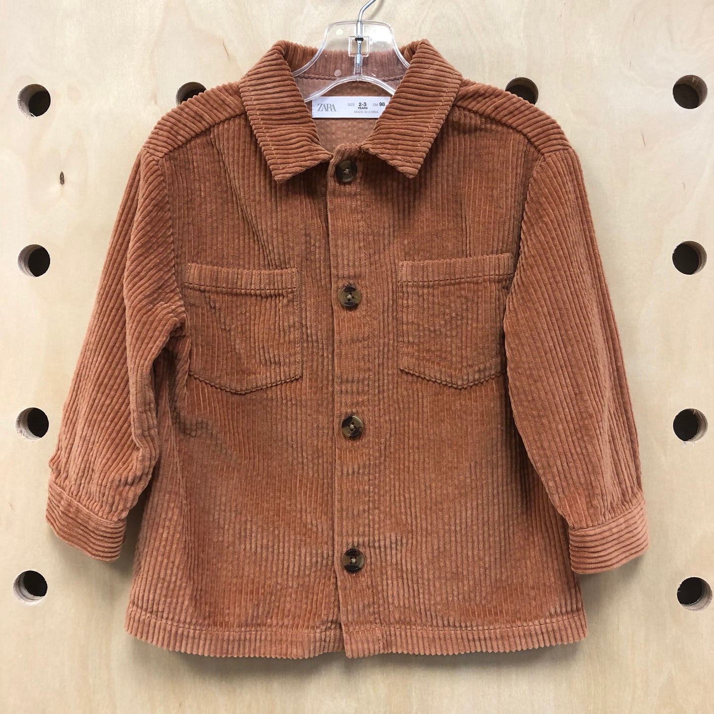 Caramel Ribbed Button Up