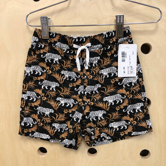 Black + Tan Tiger Shorts