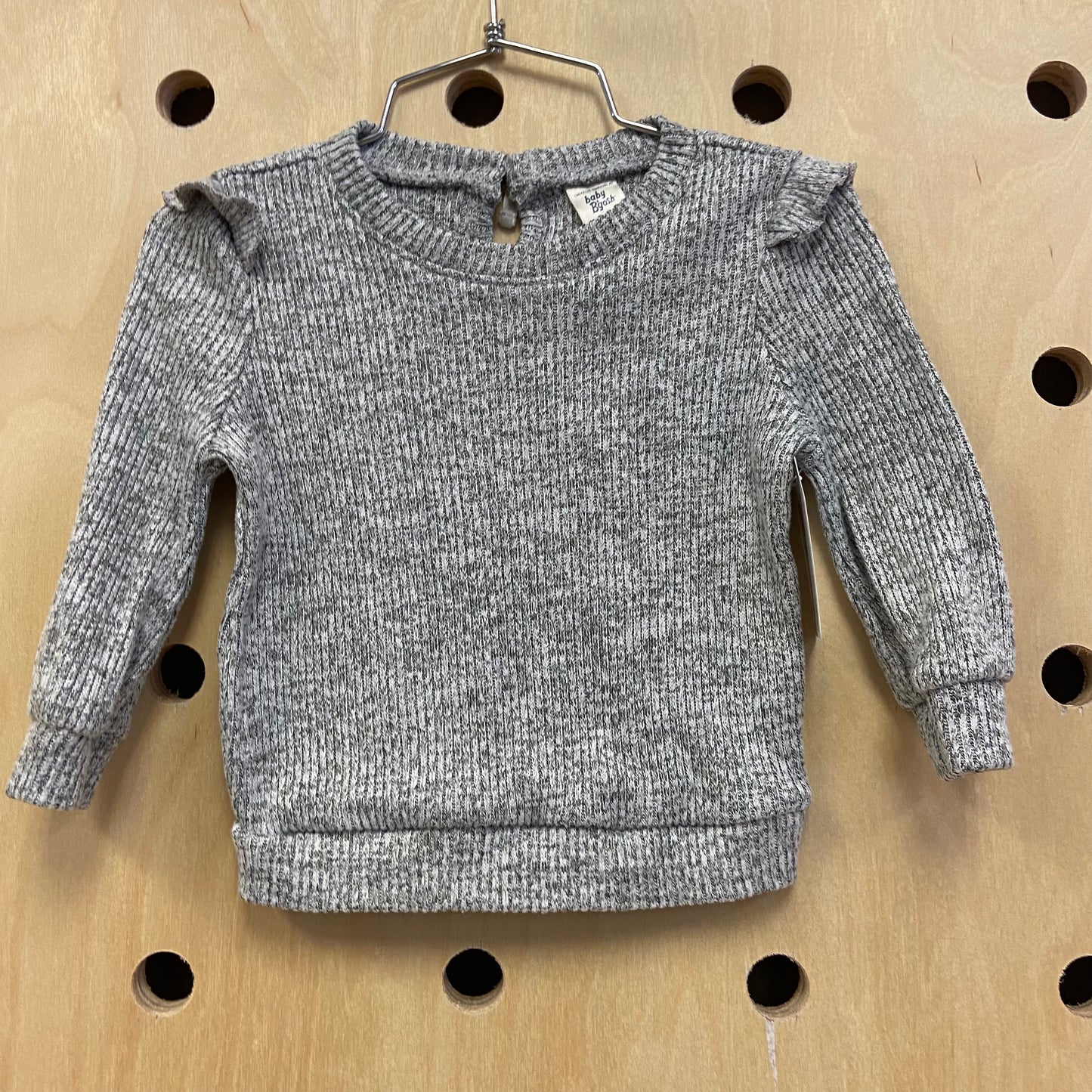 Grey Striped Knit Sweater