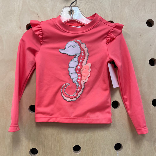 Coral Seahorse Swim Tee
