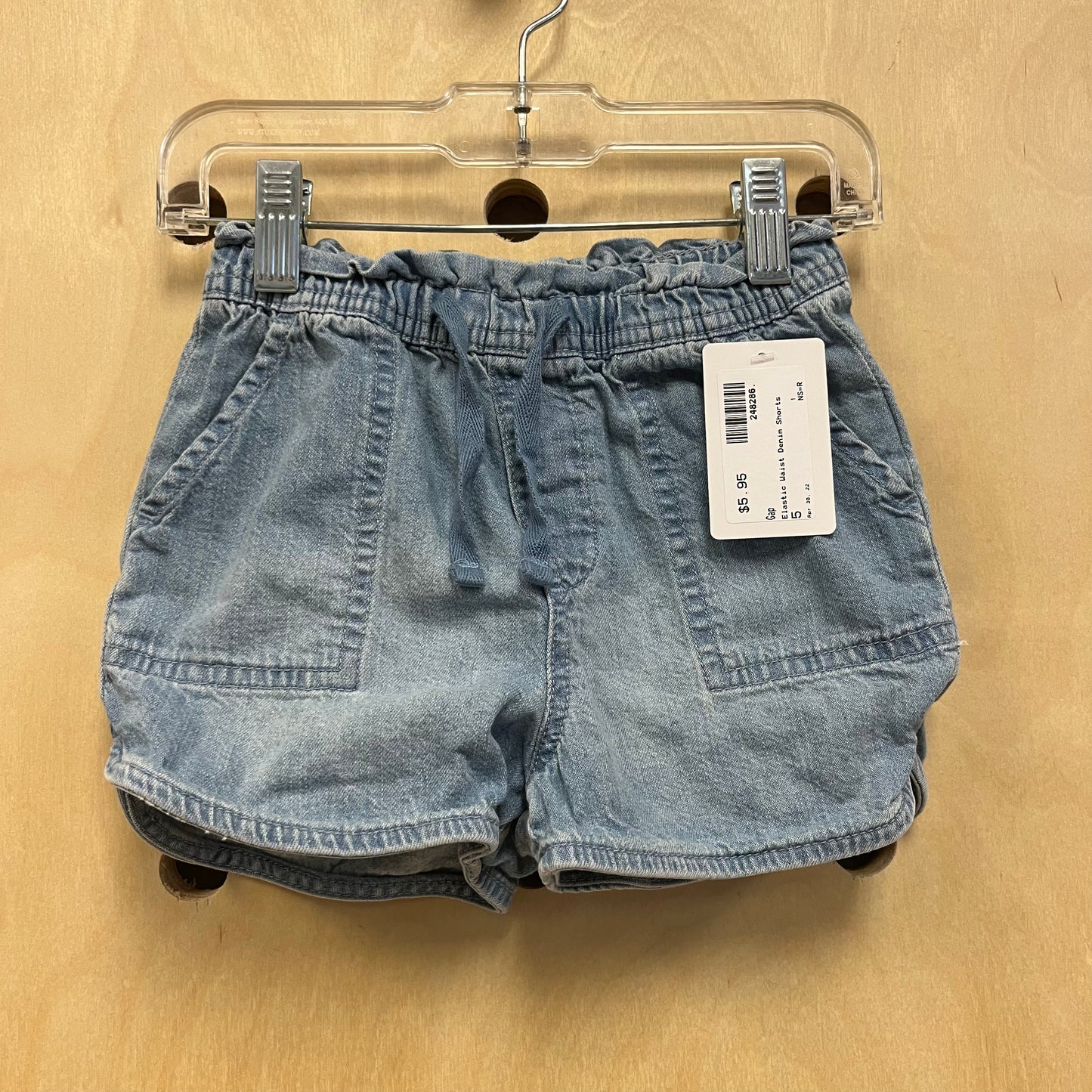 Elastic Waist Denim Shorts