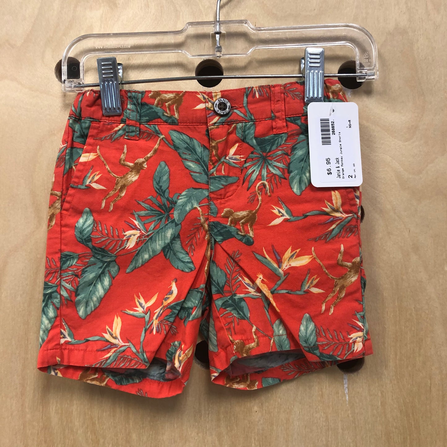 Orange Monkey Jungle Shorts