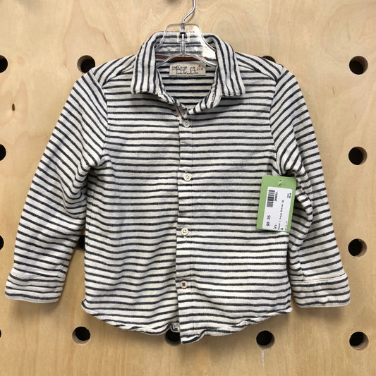 Black + Cream Button Up