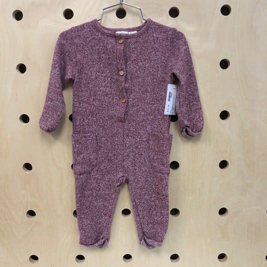 Plum Heathered Knit Romper