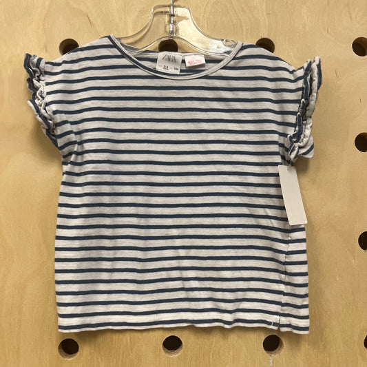 Blue+White Striped Top