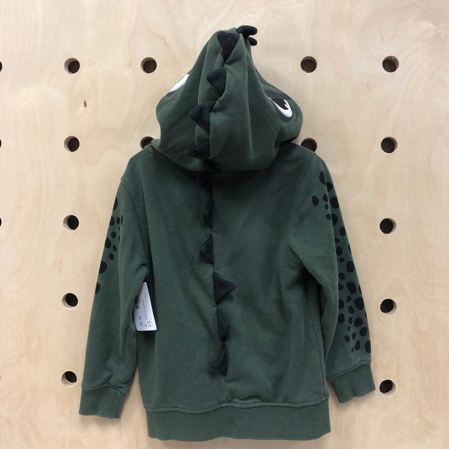Olive T-Rex Zip Up Hoodie