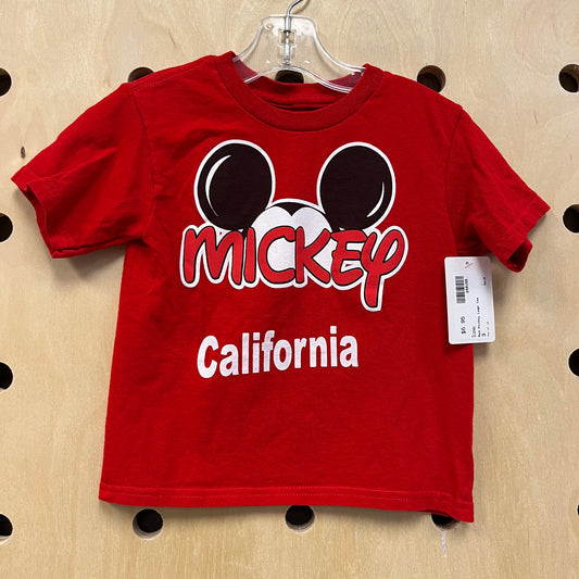 Red Mickey Logo Tee