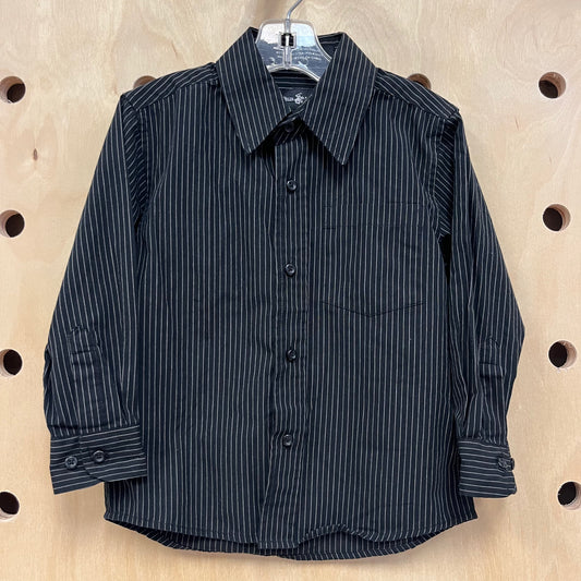 Black Pinstriped Button Up