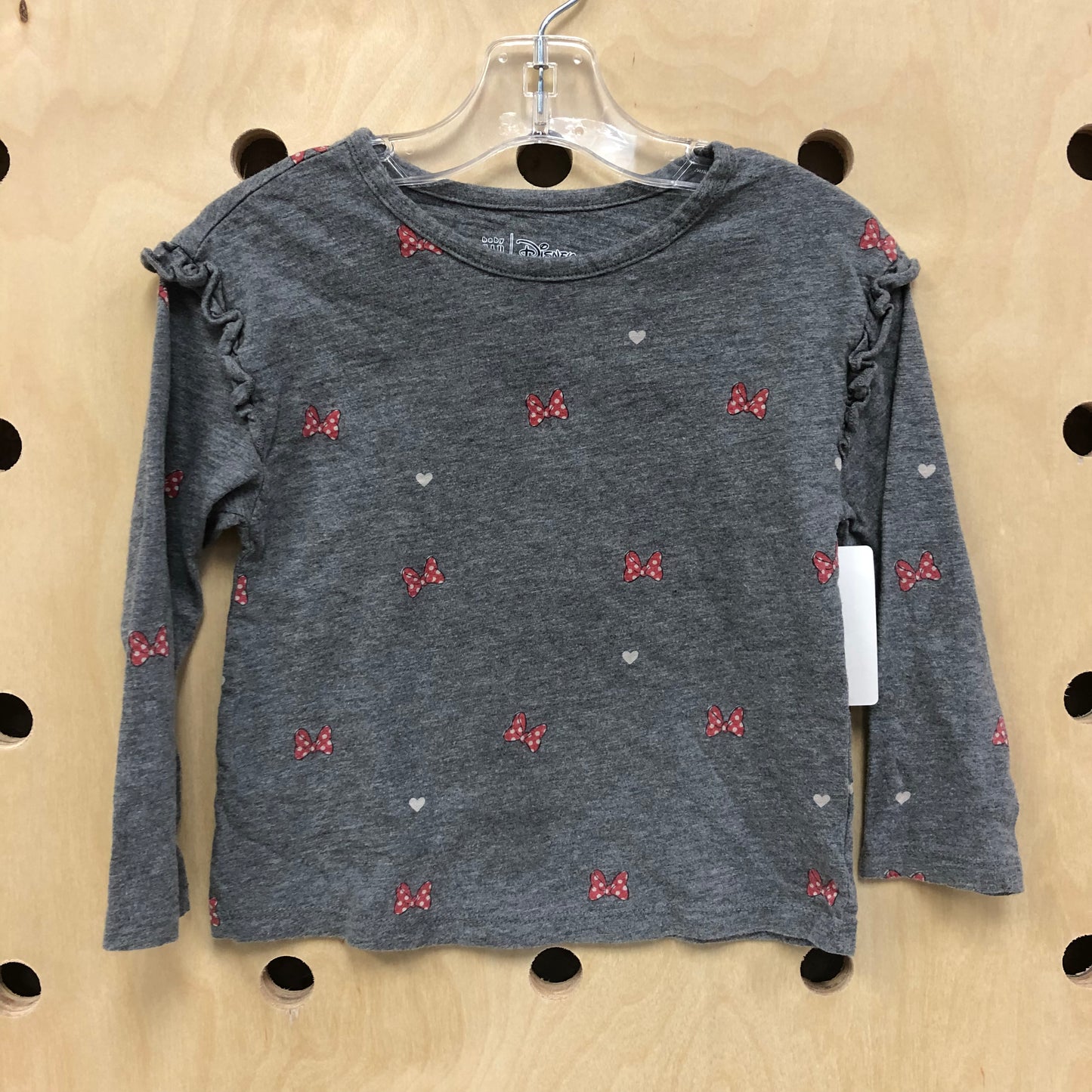 Grey Bows Ruffle Sleeve Top