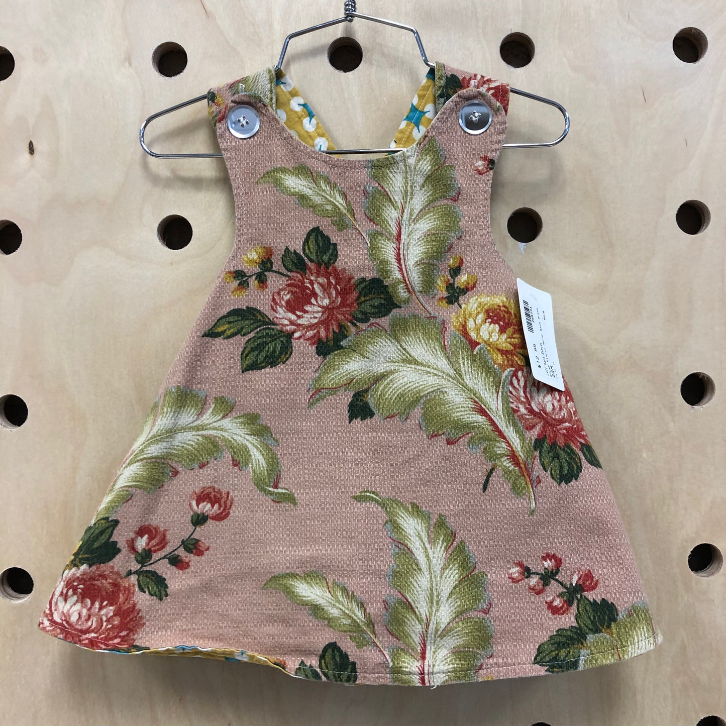 Blush Floral Apron Back Dress