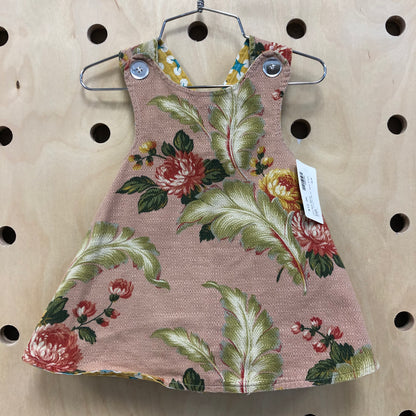Blush Floral Apron Back Dress