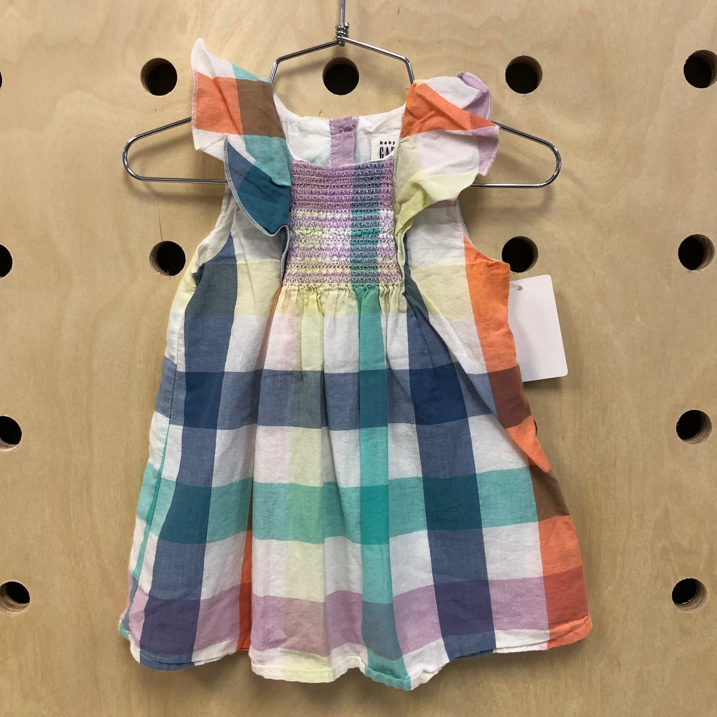 Colorful Plaid Smock Dress